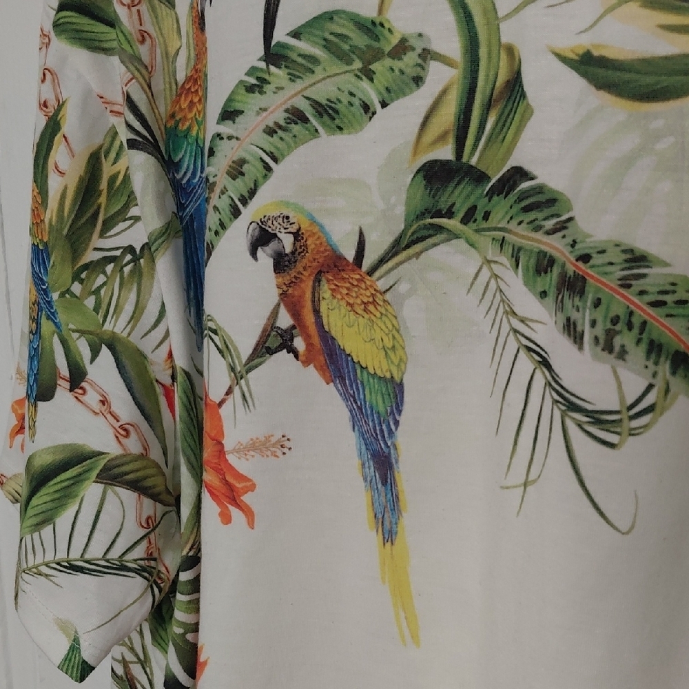 Zara Multicolor Tropical Bird T-Shirt - Picture 3 of 8